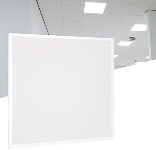 Proventa LED Panel 62x62cm, 40W, 4000 Lumen, Neutralweiß 4000K, Flaches Deckenpanel für Büro, Küche, Arbeitszimmer, Rasterdecken geeignet, LED Deckenleuchte, Nicht dimmbar, 50.000h Lebensdauer
