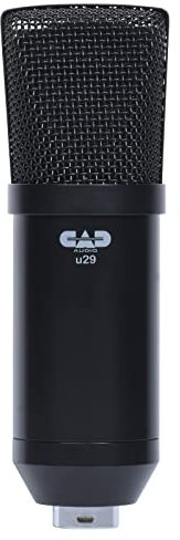 CAD Audio U29 USB micrófono de condensador de diafragma grande (cardioide, 20 Hz - 20 kHz, convertidor A/D integrado, para MAC o PC, incl: cable USB, parabrisas, pinza y soporte de mesa)