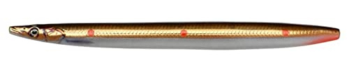 Savage Gear Line Thru Sandeel Wobbler Meerforelle Meeresangeln Größe Line Thru Sandaal-19 g, Farbe Brown Copper Red Dots