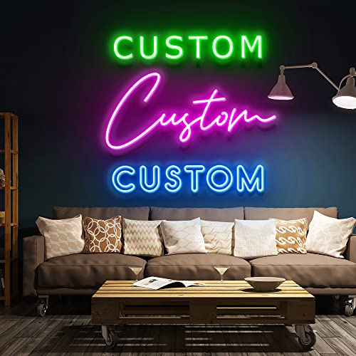WMAT Custom LED Neon Signs for Bedroom Wall Decor Personalized Neon Signs for Wedding Birthday Party or Bar Logo (Options from 10 ~ 60)