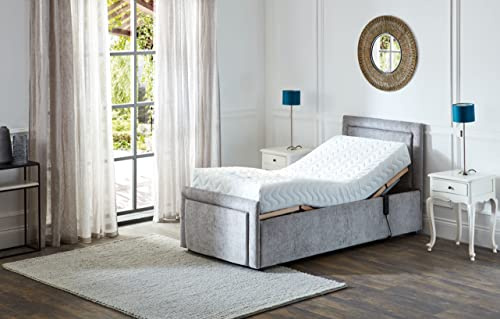 Breeze Mobility Supreme Electric Adjustable Bed with Headboard & Footend, Premium Memory Foam, 25 Year Warranty, (Shark Grey, 3ft 6 Single)
