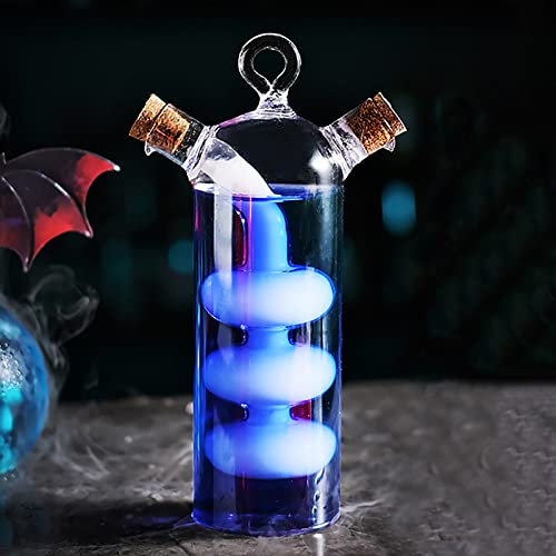 TOPIUNS Personalized Cocktail Glasses, 2 in 1 Fancy Cool Stemless Cocktail Mixing Drink Martini Glass, Creative Bar Wine Tumbler Cups Gift for Women Party (Spiral)