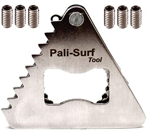 A VEBODI | Surf Fin Schlüssel + 6 FCS GRUB Schrauben | Wachskamm | Wachsschaber | Flaschenöffner | Schraubendreher | Schlüsselanhänger - Multitool | Surfer Geschenk |