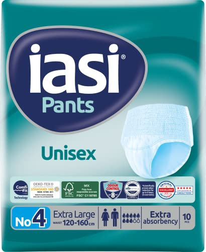 IASI Unisex-Pants mit hohem Schutz, 10 Einweghosen Größe XL, Saugfähigkeit EXTRA, 10 Stück