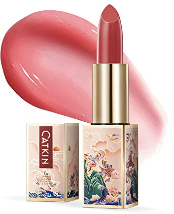CATKIN Natural Tinted Lip Balm with Vitamin E, Moisturises Dry Lips, Nourishing Stick, 3.3 g