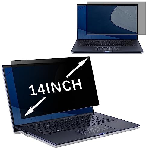 MiRowy Laptop Sichtschutz 14 Zoll Seitenverhältnis 16:9, Anti Blaulicht Blendschutz Displayschutz, Abnehmbarer Blickschutzfolie Sichtschutzfilter 14 Zoll 16:9