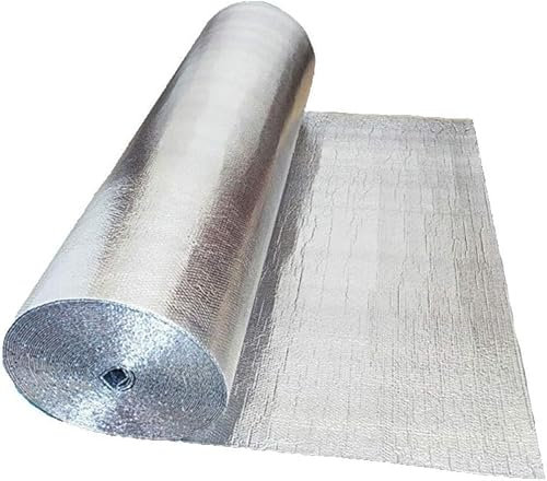 DECAKE Aluminiumfolien-Isolierung, Isolierfolie, selbstklebend, Doppelfolie, Luftpolsterfolie, Aluminiumfolie, Isolierrolle, Wärmedämmung, Reflektor, Luftpolsterfolie, Energie sparen, HEI