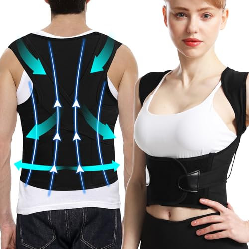 SOARFLY Haltungskorrektur für Damen und Herren, Rücken Geradehalter Rückenstützgürtel Bequem und Atmungsaktiv, Schultergurt Haltungskorrektur zur Unterstützung von Nacken Rücken Schulter (XL)