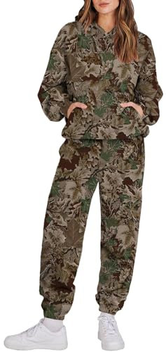 Hausanzug Herren Fleece Oversize Strickset Damen Hausanzug Herren Kuschelig, Hausanzug Damen Kuschelig Damen Pyjama Baumwolle Jogginganzug Mädchen, Loungewear Damen Set Gym Hose Damen(2-Dark Green,M)