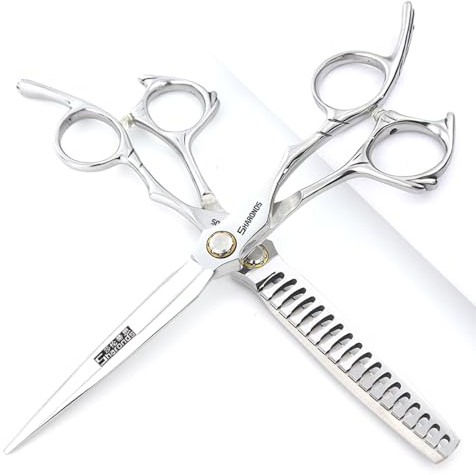6/6,5-Zoll Sharonds Haarschneider, professionelle japanische 440C Schneideschere, effiziente Schere, Schere, Kammeinsteller (6.5 Zoll, 2 Stück-B) | japanische 440C Schneideschere, effiziente Schere, Schere, Kammeinsteller