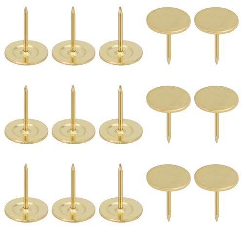 LOUZAGO 20 mm Flachkopf-Daumennägel, Polsternägel, goldfarben