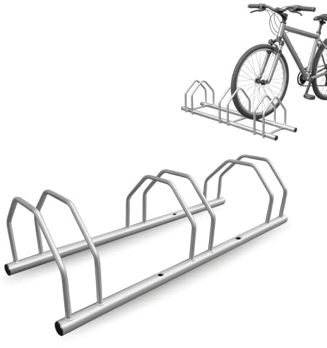 VIRSUS Rastrelliera Portabici a 3 Posti 2556, Misura 73x30x20 cm, Supporto Stand per Bicicletta in Acciaio Zincato, Montaggio a Parete o Pavimento, Parcheggio per Bici