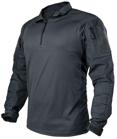 IDOGEAR Chemises De Combat Chemise Tactique à Manches Longues avec Coudières Chemises Militaires avec Poches Vêtements Airsoft Hauts