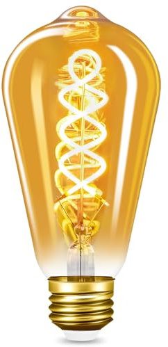 Amdenkyu Ampoule LED Edison E27, Ampoule Vintage Dimmable 4W LED Filament en Verre Ambré, Idéale pour un Éclairage Décoratif