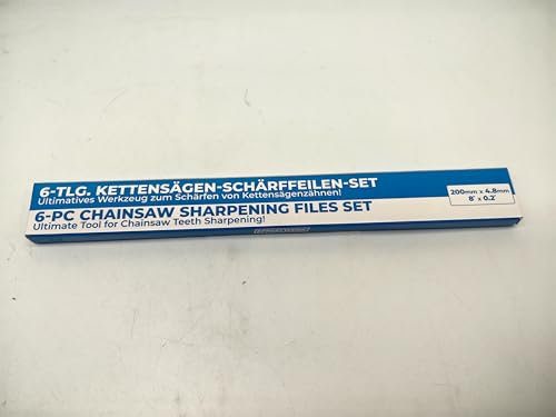 Kettensägen-Schärffeilen-Set – 6 runde Feilen, kompatibel mit ⅜ Zoll (0,325) Kettensägen – effizientes Werkzeugset zum Feilen von Sägeketten – von EffektWerk