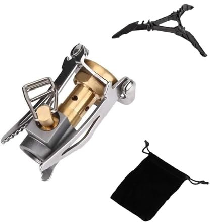 Wjelet Hornillo de camping portátil mini hornillo de gas al aire libre estufa quemador plegable utensilios de cocina camping senderismo pesca mochilero
