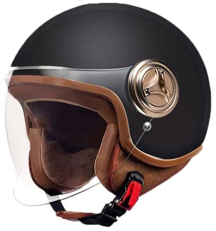 Roller Helm Jet Helm Mopedhelm Herren und Damen, Jethelm mit Sonnenblende, ECE 22.06 Zertifiziert Roller Helm Motorradhelm, Jethelm mit Visier
