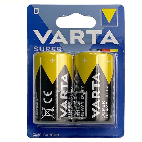 Batterie Torcia D LR20 Superlife Power Zinco | 2 Confezioni 2 pz | Potenti e Durature per Dispositivi ad Alto Consumo | per Giocattoli, Torce LED e Dispositivi Elettronici
