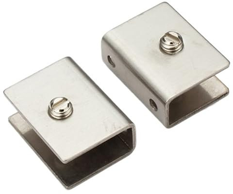 Lot de 2 colliers de serrage rectangulaires en acier inoxydable pour 6 panneaux de verre de 15 mm d'épaisseur 10 à 15 mm