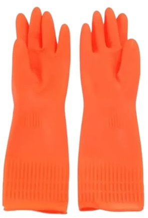 UALXPAO Cleaning Gloves Kitchen Cleaning Latex Dish Washing Gloves Rubber Thickened And Lengthened Household Laundry Gloves(Orange-38cm,78 * 92cm)