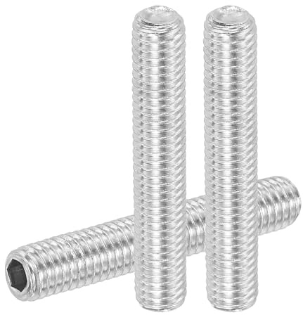 PATIKIL 10 Stück Madenschraube M5 x 35mm, 304 Edelstahl Madenschrauben Set für Türklinken Halterung Möbel Lampen Wasserhahn Reparaturen, Silber Innensechskant Gewindestifte Schrauben Set