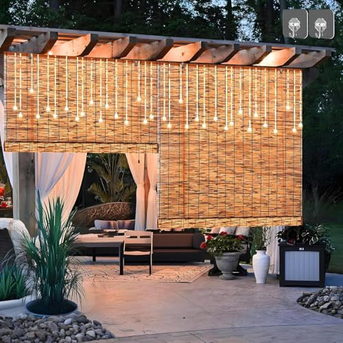 Natur Bambus Rollo Für Aussenbereich Balkon Wetterfest Bambusrollo Ohne Bohren 50 70 90 110 130 150 170cm Breite Sonnenschutz Sichtschutz Rollo