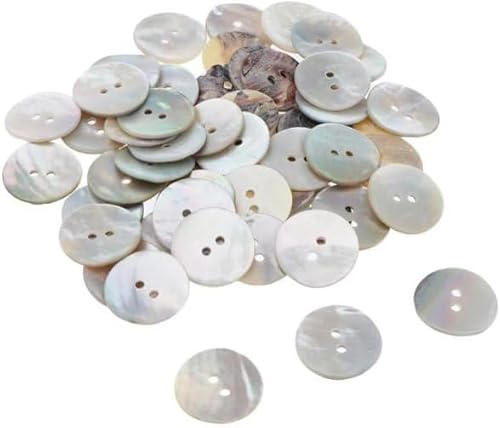 Knöpfe aus echtem Perlmutt, natürliche Muschelknöpfe für DIY-Näharbeiten, Kleidung, Blazer, Hemden, Anzüge (12,5 mm/15 mm/18 mm/20 mm, 2 Löcher)
