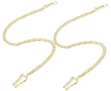 TOGEVAL 2 Stück-Pack Legierung Taschenuhrkette Gold, Verstellbare Länge