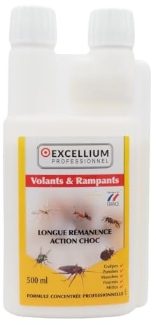 Excellium | Insecticide Concentré Volants & Rampants | Traitement Choc avec Rémanence Longue Durée | Flacon Doseur Sécurisé 500 ml