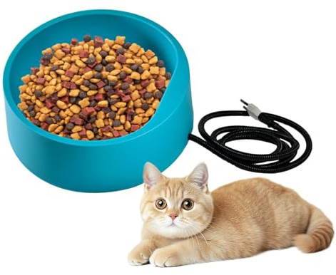 ETUCYNG Beheizter Wassernapf Hund 24 X 9,4 X 9,4 cm Thermo Napf Katze Tränkenwärmer Mit Thermostat Und 180 cm Kabel Für Hunde Geflügel Stall Außenbereich Hof Zwinger Outdoor