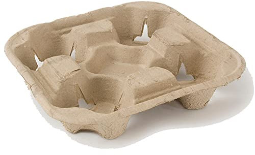 4 Cup Tray Holder Paper Cardboard Carrier Tea Coffee Hot & Cold Drinks x 50 pcs ECO BIO Friendly