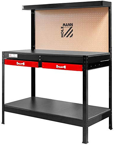 Holzmann Maschinen WT06 Werkbank WT06 (B x H x T) 1210 x 1500 x 610mm, Pitturato, Nero, Legno