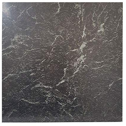 Floor Tiles self Adhesive Vinyl Flooring Kitchen Bathroom Black Marble Effect