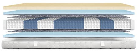 AM Qualitätsmatratzen Premium Latex-Taschenfederkernmatratze 180x200cm H3 24cm - Made in Germany & Oeko TEX Siegel - 7 Zonen Latex-Federkernmatratze 180x200 mit 1000 Federn & Lyocell Bezug