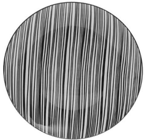 Secret de Gourmet - Lot de 6 Assiettes Plates Bohemia Zèbre 26cm Noir