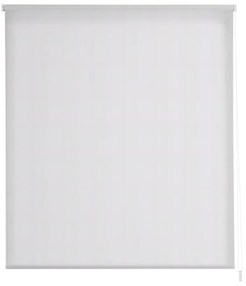 Estoralis | BRAN | Modernes Design-Rollo | Lichtdurchlässig Stoff | Farbe - Weiß | 110 x 255 cm (Breite/Höhe) Stoffgröße 107 x 250 cm | Rollos für Fenster und Türen