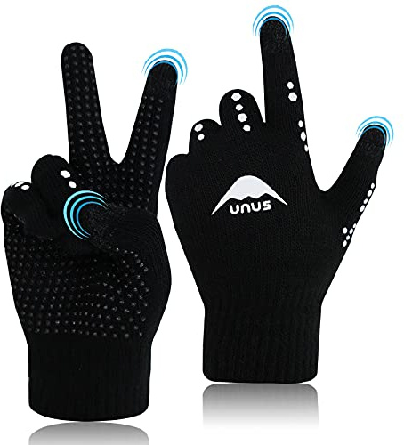 FINGER TEN Kids Winter Gloves (Black, Age 5-12)