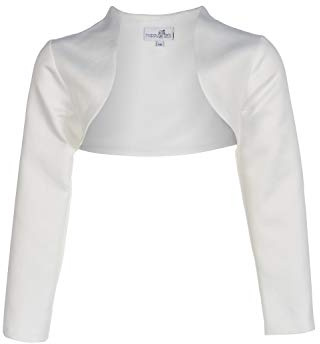 Happy Girls Mädchen Satin-Bolero Sophie in Ecru - 354104, 122