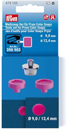 Prym 673133 Werkzeug-Set für Color Snaps, Ø 9 mm & 12,4 mm–Zubehör für Prym Vario-Zange & Vario Creative Tool, Druckknopf-Werkzeug aus Metal, fuchsia, ideal für Kunststoff-Druckknöpfe & Bastelprojekte