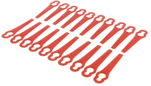 vhbw 20x Lames compatible avec Bosch ART 26 Li | ART 26 Easytrimm Accu, ART 26 Combitrim taille gazon - Lames de rechange, rouge, plastique