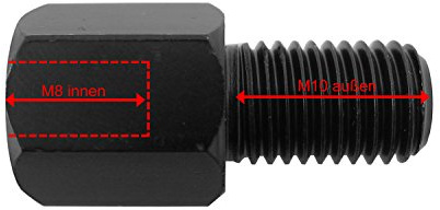 Motorrad Spiegel Adapter M8 Rechtsgewinde auf M10 Rechtsgewinde