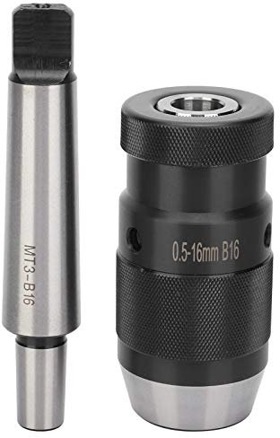 Per trapano a colonna MK3-B16 Mandrino autoserrante 0,5-16 mm Dispositivo di bloccaggio rapido cono Morse adatto per trapano a colonna, fresatrice, tornio