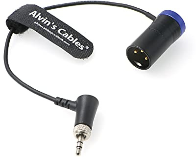 Alvin's Cables Low-Profile Câble Audio XLR 3 Broches Mâle à Verrouillage-3,5 mm-TRS de Angle Droit pour Sennheiser-EK-2000 XLR | Appareils Audio 633 688 Zaxcom Zoom Bleu