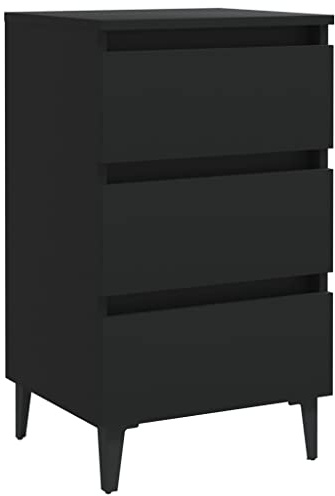 vidaXL Nachttisch mit Metallbeinen Schwarz 40x35x69 cm