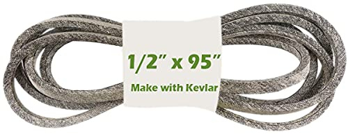 Ceinture de couverture de coupe pour tondeuse à gazon de 12,7 mm x 2413 mm, courroie d'entraînement de tracteur fabriquée avec Kevlar Compatible avec Craftsman Poulan 144959 532144959 160855 130801
