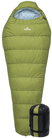 TETON Sports Unisex-Erwachsene LEEF 0F Short Sleeping Bag (Moss/Sky) Mumienschlafsack, Moos/Himmel