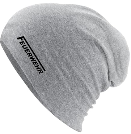 Huuraa Slouch Beanie Feuerwehr Geschenk | Erwachsenen Wintermütze Baumwolle und Elasthan Mütze Geschenkidee doppellagige Baumwollmütze