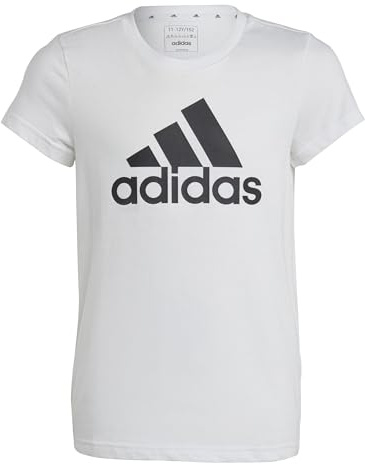 adidas Mädchen Essentials Big Logo Cotton Tee, White / Black, 11-12 Years