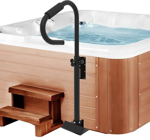 Neorexon Badtunna räcke 272 kg kapacitet spa sida ledstång 142 cm glidbas spa steg badkar tungt järn spa sida steg svamp gummi grepp frostad design hot rail tub