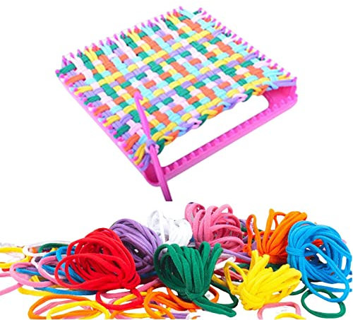 Oshhni Telaio per Maglieria Quadrato con Gancio per Maglieria Corda per Maglieria Artigianato Accessori per Attrezzi per Uncinetto Fai da Te per presina